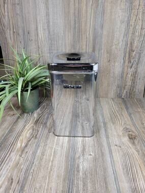Vintage Chrome Flour Canister, Queen Line, Mid Century Modern